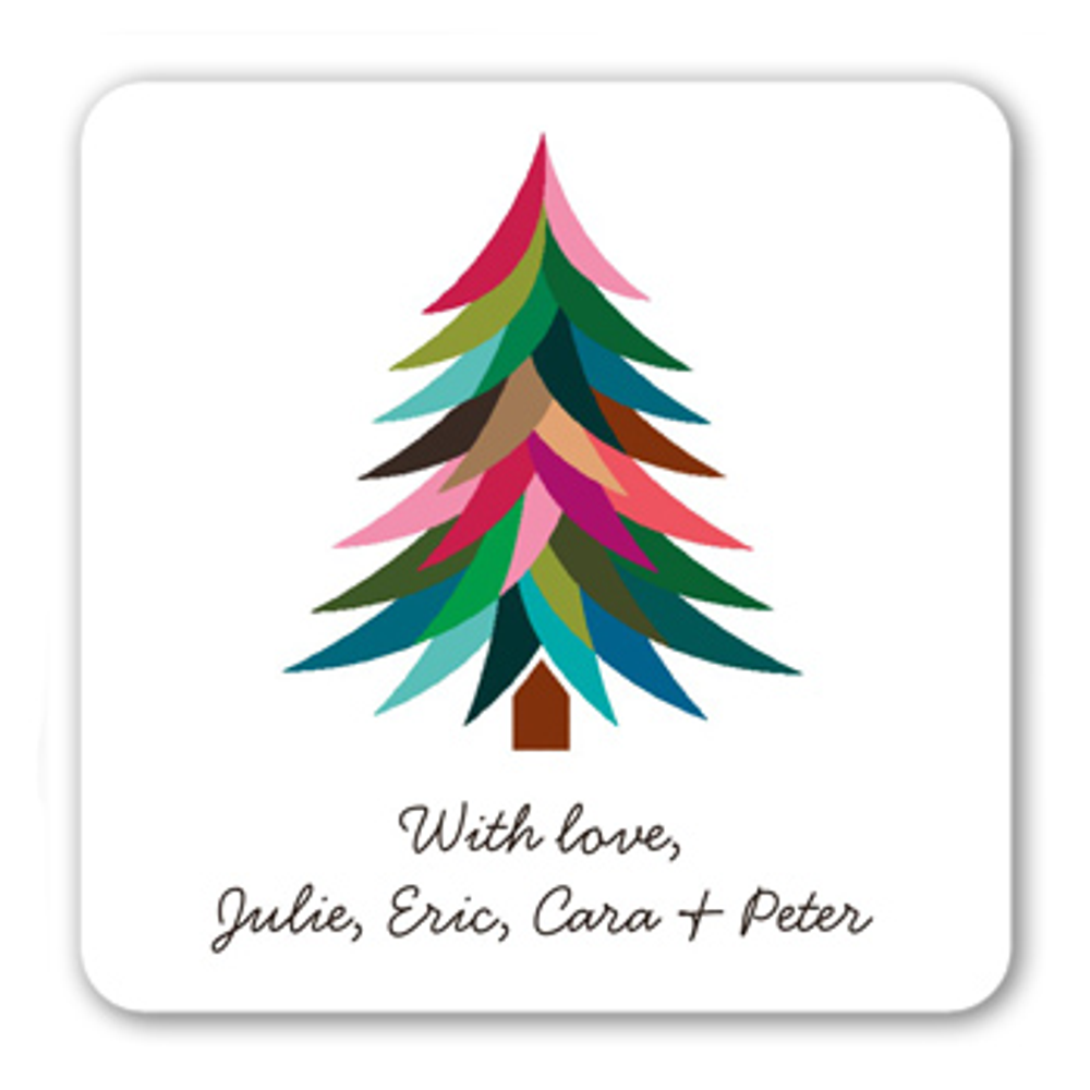 Image Stickers: Bright Merry Tree Stickers, White