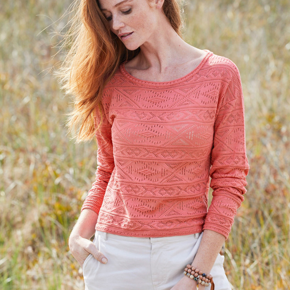 Image Pima Cotton Ogunquit Lace Top