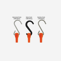 HD Strap with Galvanized Hooks-36-Yellow-Single